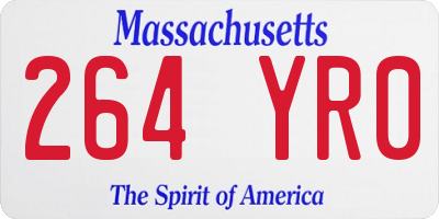 MA license plate 264YR0