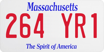MA license plate 264YR1