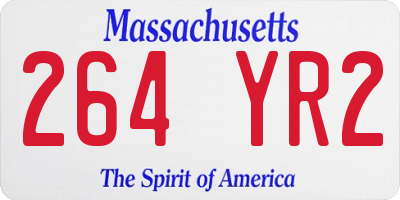 MA license plate 264YR2