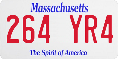 MA license plate 264YR4