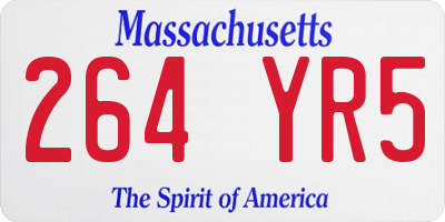 MA license plate 264YR5