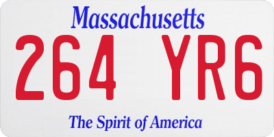 MA license plate 264YR6
