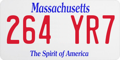 MA license plate 264YR7
