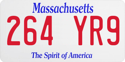 MA license plate 264YR9