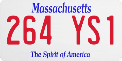 MA license plate 264YS1