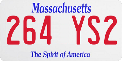 MA license plate 264YS2