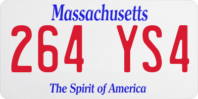MA license plate 264YS4