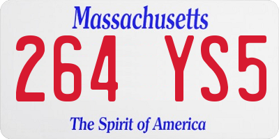 MA license plate 264YS5