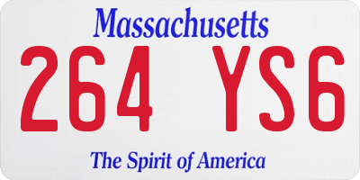 MA license plate 264YS6