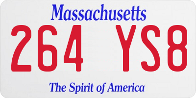 MA license plate 264YS8