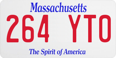 MA license plate 264YT0