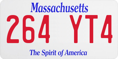 MA license plate 264YT4