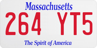 MA license plate 264YT5