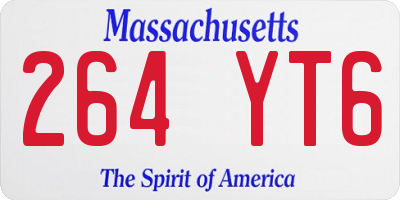 MA license plate 264YT6