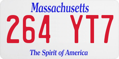 MA license plate 264YT7