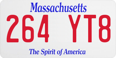 MA license plate 264YT8