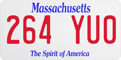 MA license plate 264YU0