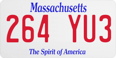 MA license plate 264YU3