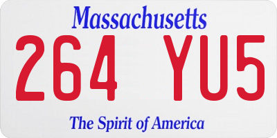 MA license plate 264YU5
