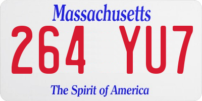 MA license plate 264YU7