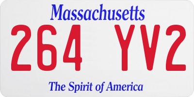MA license plate 264YV2