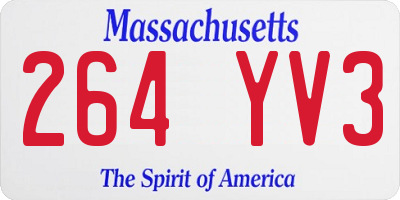 MA license plate 264YV3