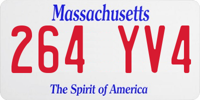MA license plate 264YV4