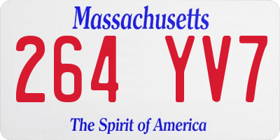 MA license plate 264YV7