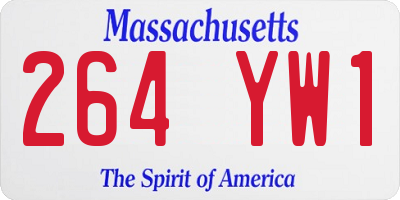 MA license plate 264YW1