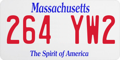 MA license plate 264YW2