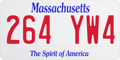 MA license plate 264YW4