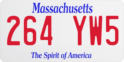 MA license plate 264YW5