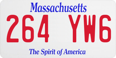 MA license plate 264YW6