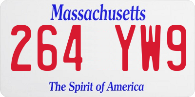 MA license plate 264YW9