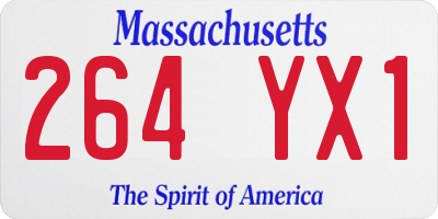 MA license plate 264YX1