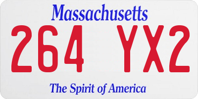MA license plate 264YX2