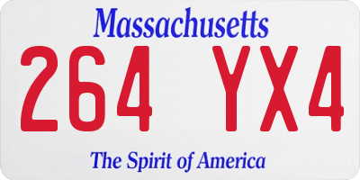 MA license plate 264YX4