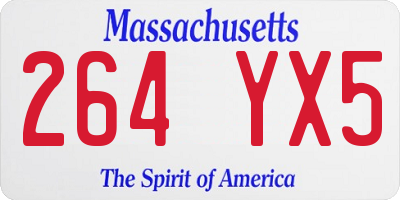 MA license plate 264YX5