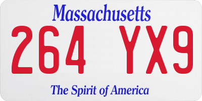 MA license plate 264YX9