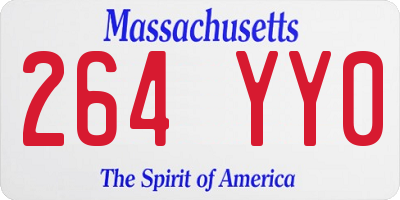 MA license plate 264YY0