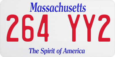MA license plate 264YY2