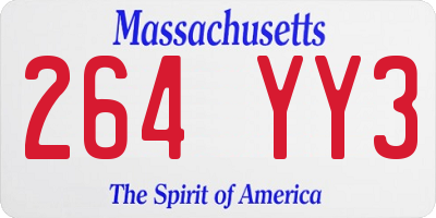 MA license plate 264YY3