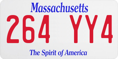 MA license plate 264YY4