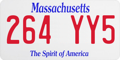 MA license plate 264YY5