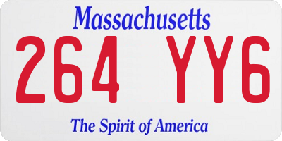 MA license plate 264YY6