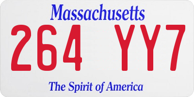 MA license plate 264YY7