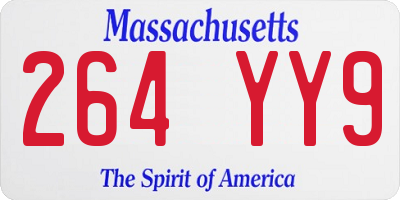 MA license plate 264YY9