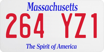 MA license plate 264YZ1