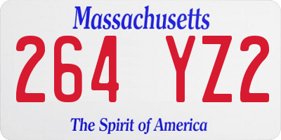 MA license plate 264YZ2