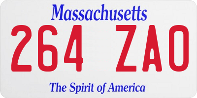MA license plate 264ZA0
